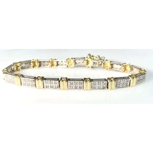 14 Karat White and Yellow Gold Diamond Fashion Bracelet Forever Young Fine Jewelers St. George, UT