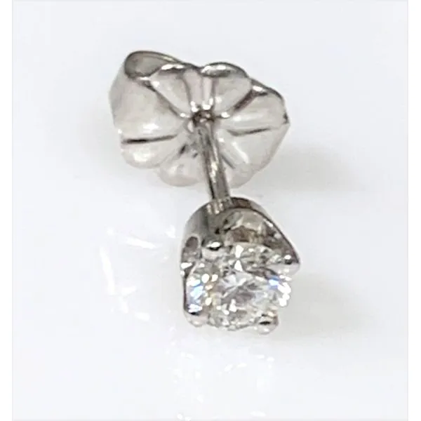 A 14 Karat White Gold Estate Single Round Diamond Stud Earring Forever Young Fine Jewelers St. George, UT