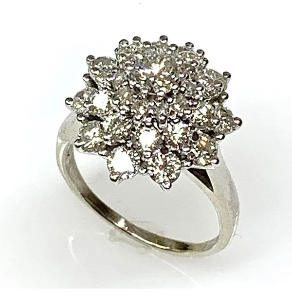 14 Karat White Gold Estate Diamond Dinner Ring Forever Young Fine Jewelers St. George, UT
