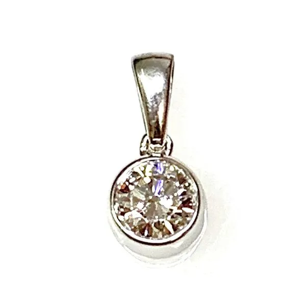 Estate 14 Karat White Gold Solitaire Diamond Pendant Forever Young Fine Jewelers St. George, UT