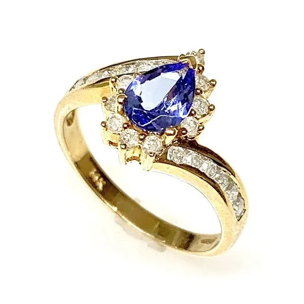 Estate 14 Karat Yellow Gold Diamond and Tanzanite Ring Forever Young Fine Jewelers St. George, UT
