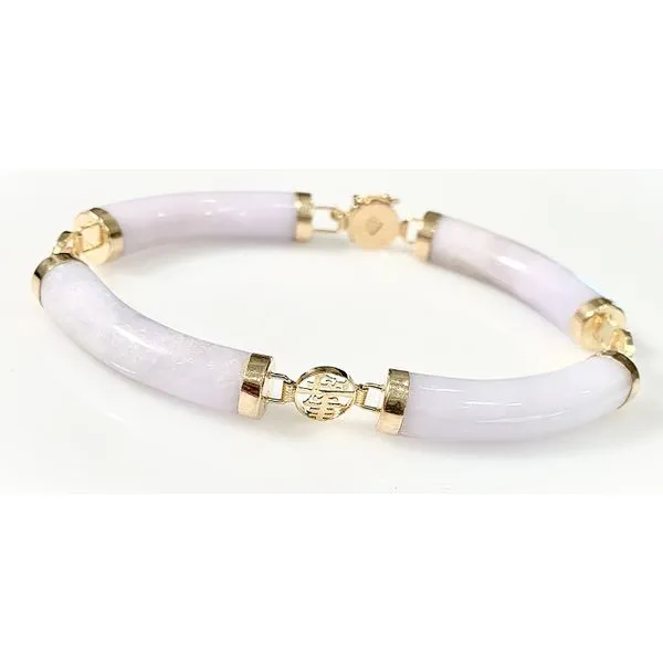 14 Karat Yellow Gold Estate Lavender Jade Bracelet Forever Young Fine Jewelers St. George, UT