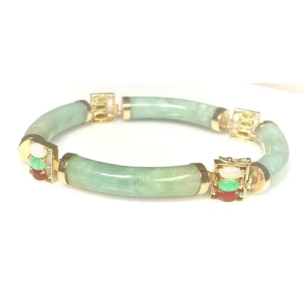 14 Karat Yellow Gold Green Jade Bracelet Forever Young Fine Jewelers St. George, UT