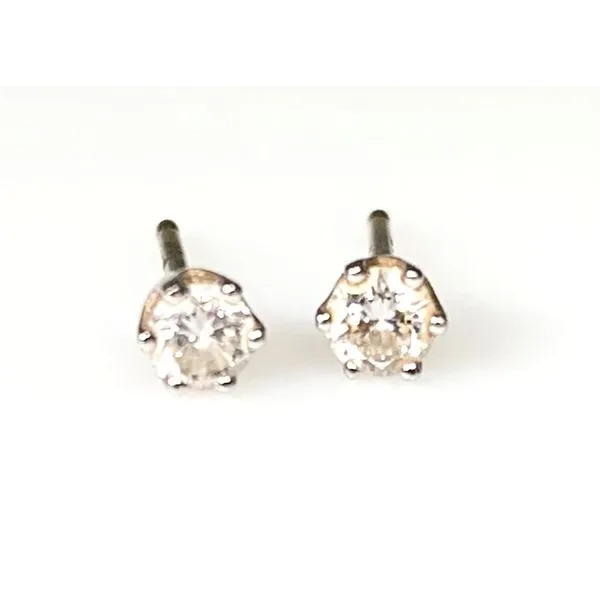 A Pair of 14 Karat Yellow Gold Estate Diamond Stud Earrings Image 2 Forever Young Fine Jewelers St. George, UT