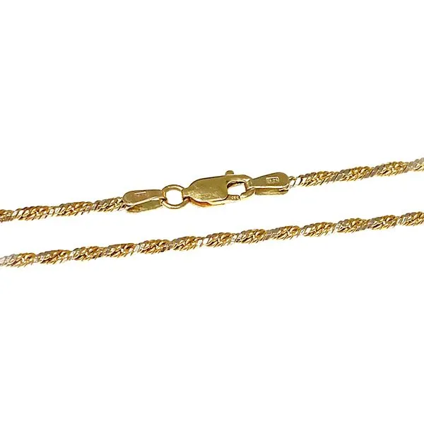 14 Karat Yellow and White Gold Diamond Cut Twist Curb Link Chain Forever Young Fine Jewelers St. George, UT