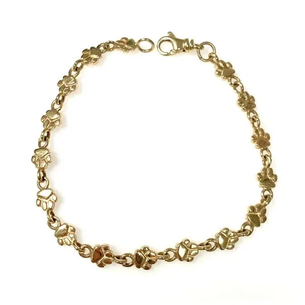 14 Karat Yellow Gold Estate 'Paw Print' Link Fashion Bracelet Forever Young Fine Jewelers St. George, UT