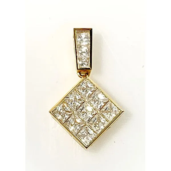 14 Karat Yellow Gold Etate Square Cubic Zirconia Gemstone Fashion Pendant Forever Young Fine Jewelers St. George, UT