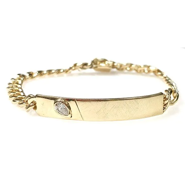 14 Karat Yellow Gold Estate Diamond Fashion I.D. Style Bracelet Forever Young Fine Jewelers St. George, UT