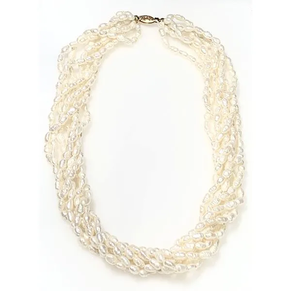 Estate 14 Karat Yellow Gold Seven Strand Freshwater Pearl Necklace Forever Young Fine Jewelers St. George, UT