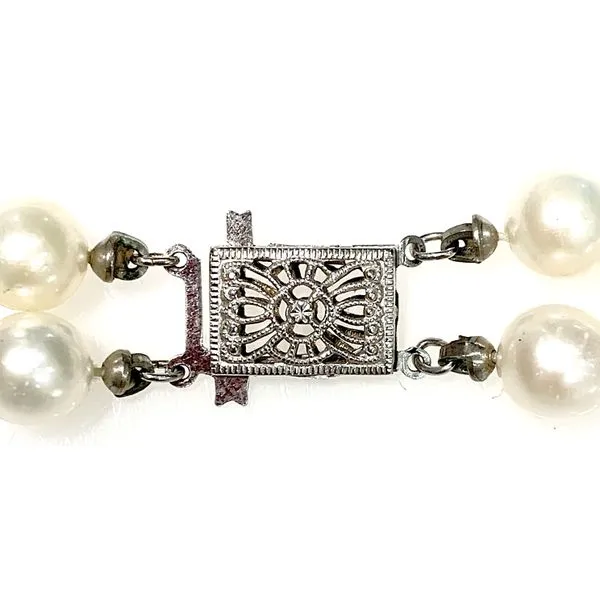 Estate 14 Karat White Gold Double Strand Akoya Pearl Necklace Image 2 Forever Young Fine Jewelers St. George, UT