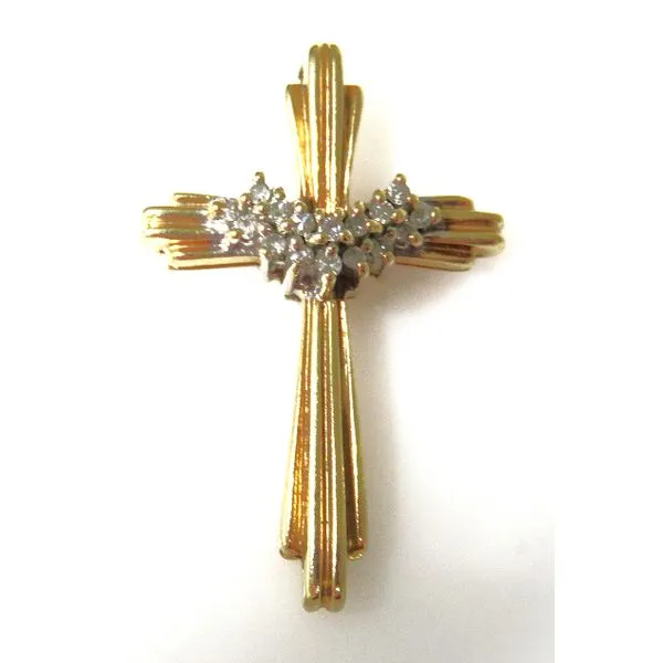10 Karat Yellow Gold Estate Diamond Cross Pendant Forever Young Fine Jewelers St. George, UT