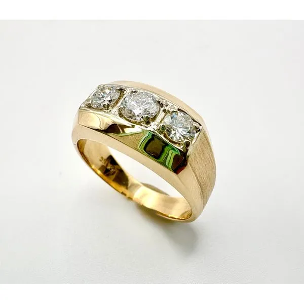 Gent's Estate 14 Karat Yellow Gold 3 Stone Diamond Ring Image 2 Forever Young Fine Jewelers St. George, UT