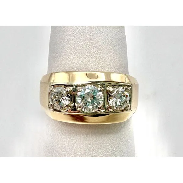 Gent's Estate 14 Karat Yellow Gold 3 Stone Diamond Ring Forever Young Fine Jewelers St. George, UT