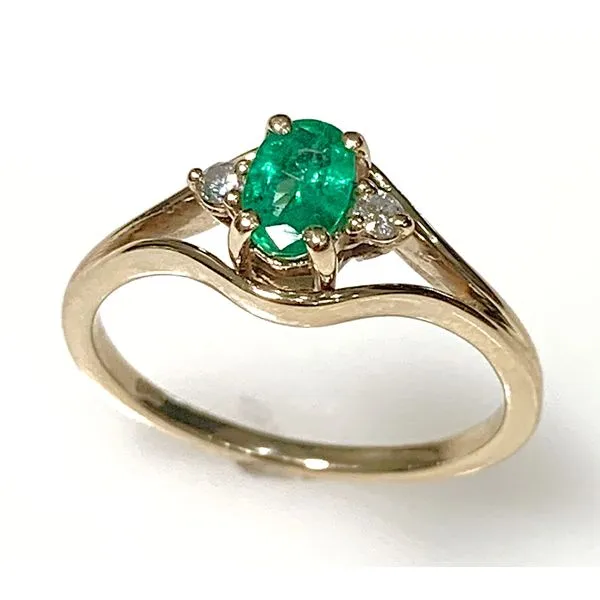 14 Karat Yellow Gold Estate Emerald and Diamond Fashion Ring Forever Young Fine Jewelers St. George, UT