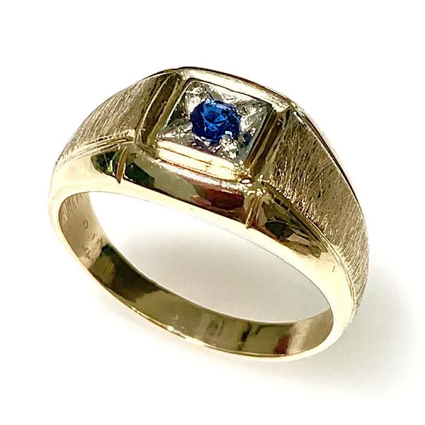 14 Karat Yellow Gold Gent's Estate Sapphire Fashion Ring Forever Young Fine Jewelers St. George, UT