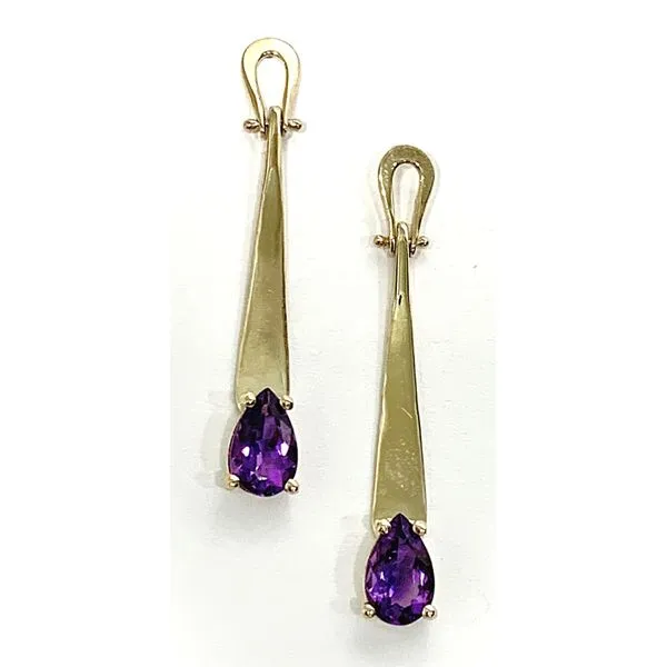 14 Karat Yellow Gold Estate Amethyst Dangle Fashion Earrings Forever Young Fine Jewelers St. George, UT