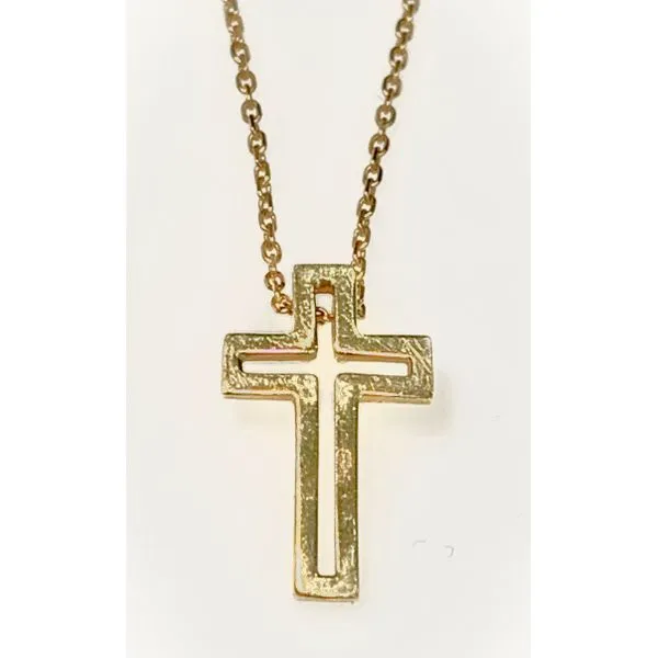 14 Karat Yellow Gold Estate Cut Out Cross and Chain Forever Young Fine Jewelers St. George, UT