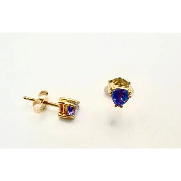 A Pair of 14 Karat Yellow Gold Tanzaite Stud Earrings Forever Young Fine Jewelers St. George, UT