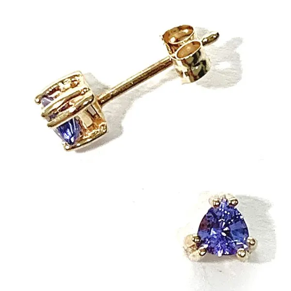 A Pair of 14 Karat Yellow Gold Tanzaite Stud Earrings Forever Young Fine Jewelers St. George, UT