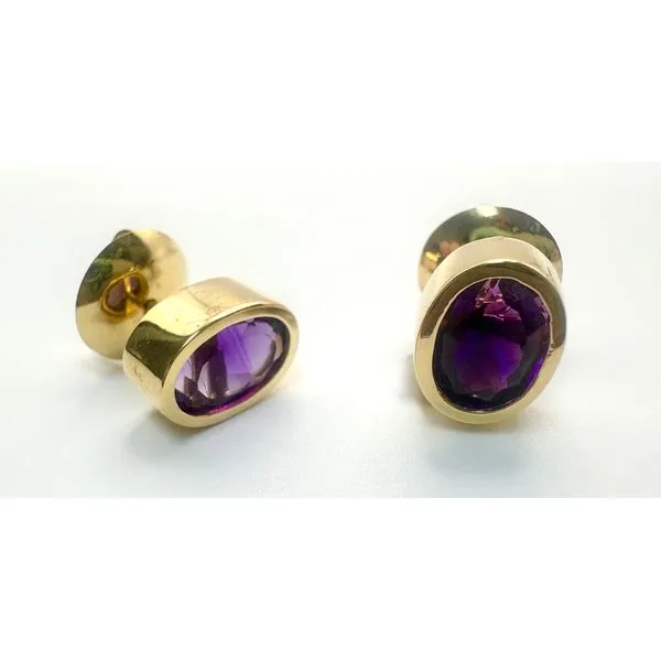 A Pair of 18 Karat Yellow Gold Amethys Stud Earrings Forever Young Fine Jewelers St. George, UT