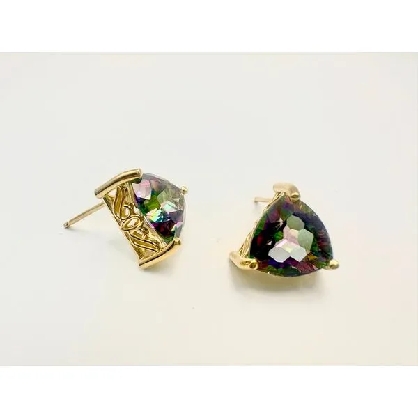 A Pair of 14 Karat Yellow Gold Estate Mystic Topaz Stud Earrings Forever Young Fine Jewelers St. George, UT