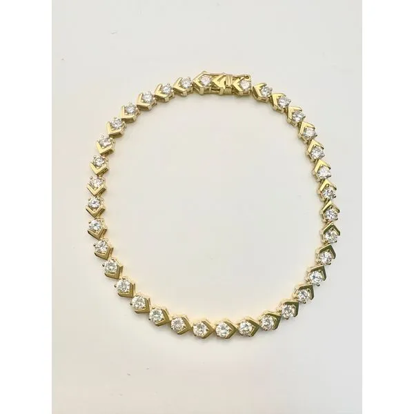 14 Karat Yellow Gold Estate Cubic Zirconia Gemtone Tennis Bracelet Forever Young Fine Jewelers St. George, UT