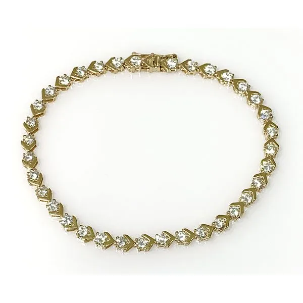 14 Karat Yellow Gold Estate Cubic Zirconia Gemtone Tennis Bracelet Forever Young Fine Jewelers St. George, UT