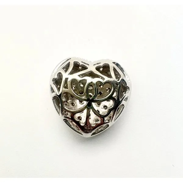 14 Karat White Gold Estate Diamond Puffed Heart Slide Image 2 Forever Young Fine Jewelers St. George, UT