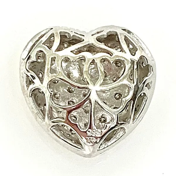 14 Karat White Gold Estate Diamond Puffed Heart Slide Image 2 Forever Young Fine Jewelers St. George, UT