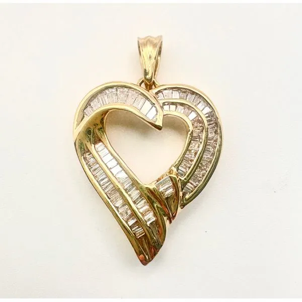 14 Karat Yellow Gold Estste Diamond Heart Fashion Pendant Forever Young Fine Jewelers St. George, UT