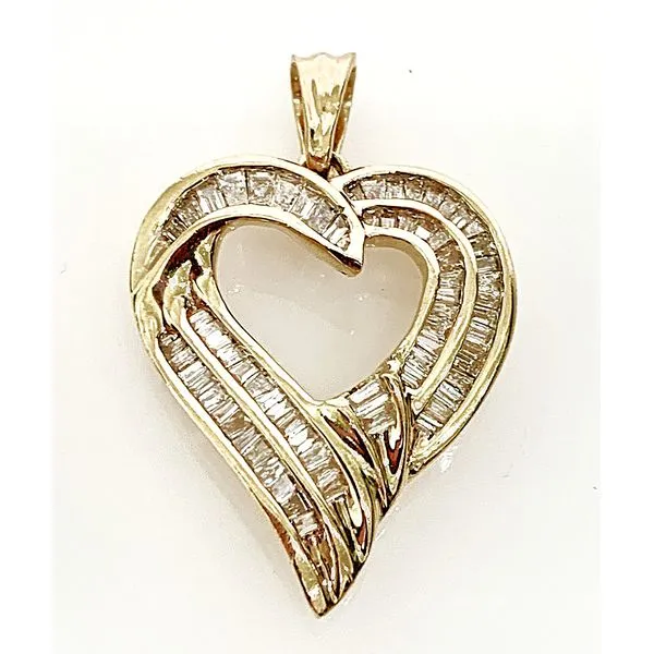 14 Karat Yellow Gold Estste Diamond Heart Fashion Pendant Forever Young Fine Jewelers St. George, UT