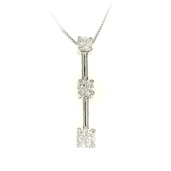 14 Karat White Gold Estate Three Stone Diamond Fashion Pendant Forever Young Fine Jewelers St. George, UT