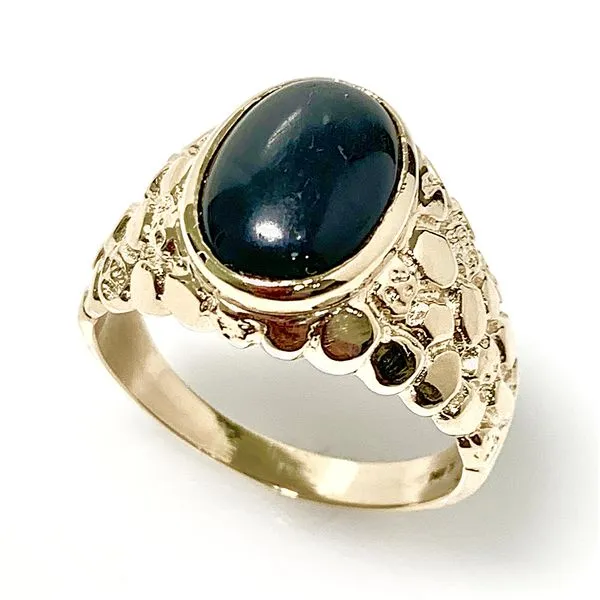14 Karat Yellow Gold Estate Gent's Black Onyx Nugget Fashion Ring Forever Young Fine Jewelers St. George, UT