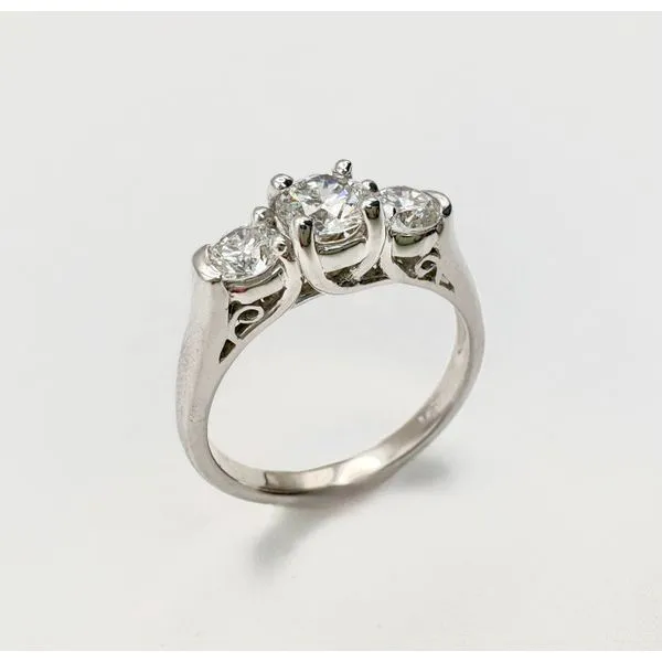 Estate 14 Karat White Gold 3 Diamond Engagement Ring Forever Young Fine Jewelers St. George, UT