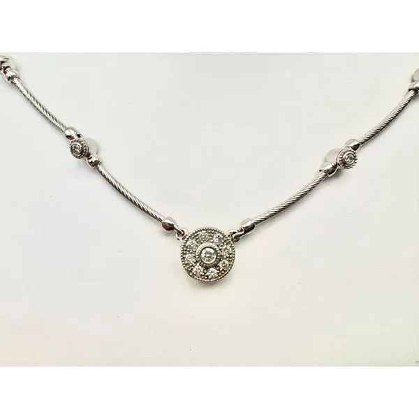 Estate 18 Karat White Gold Charriol Diamond Necklace Image 2 Forever Young Fine Jewelers St. George, UT