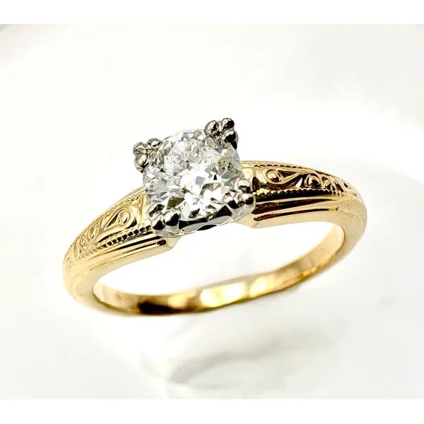 Estate 18 Karat Yellow Gold Solitaire Engagement Ring Forever Young Fine Jewelers St. George, UT