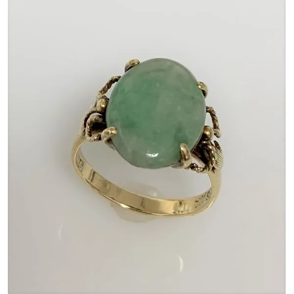 14 Karat Yellow Gold Green Jade Fashion Ring Forever Young Fine Jewelers St. George, UT