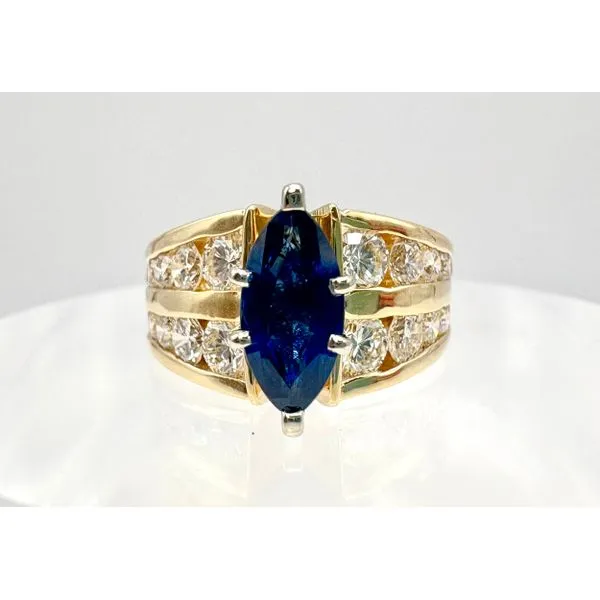 Estate 14 Karat Yellow Gold Sapphire And Diamond Ring Forever Young Fine Jewelers St. George, UT