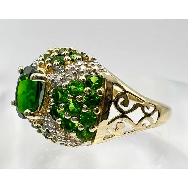 Estate 14 Karat Yellow Gold Diopside And Diamond Ring Image 2 Forever Young Fine Jewelers St. George, UT