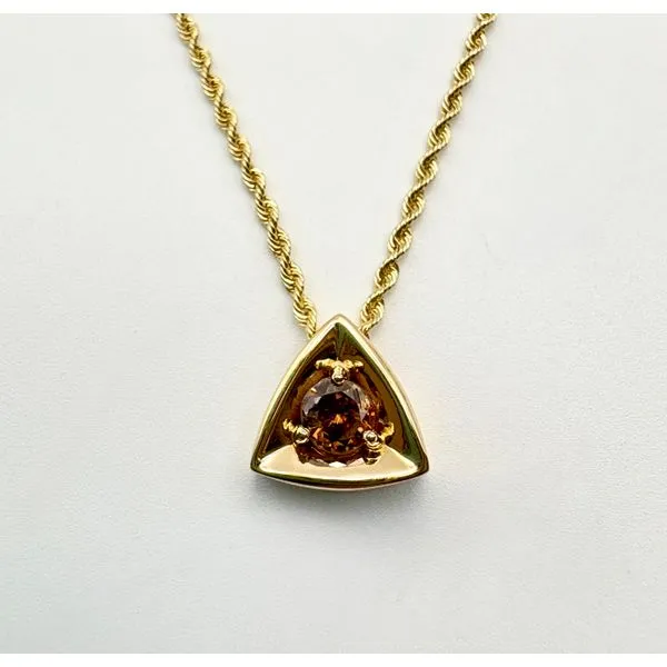 Estate 14 Karat Yellow Gold Fancy Brown Diamond Necklace Forever Young Fine Jewelers St. George, UT