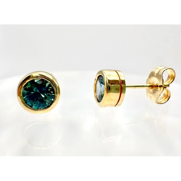 Estate 14 Karat Yellow Gold Blue Sapphire Stud Earrings Forever Young Fine Jewelers St. George, UT