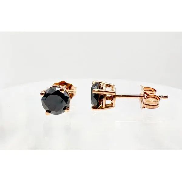 Estate 14 Karat Rose Gold Black Diamond Stud Earrings Forever Young Fine Jewelers St. George, UT