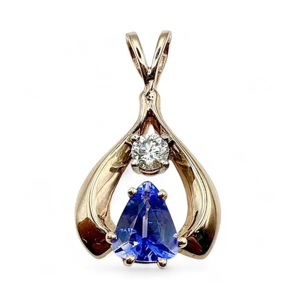 14 Karat Yellow Gold Estate Tanzanite and Diamond Fashion Pendant Forever Young Fine Jewelers St. George, UT