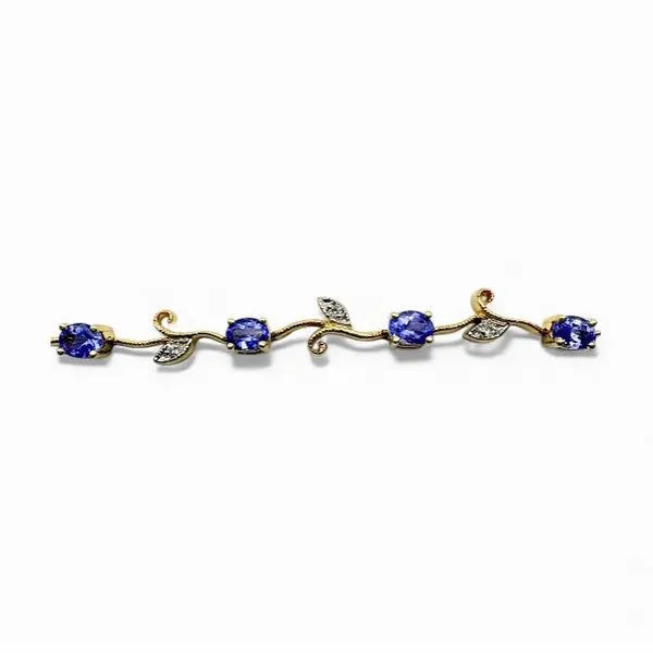 Estate 14 Karat Yellow Gold Diamond And Tanzanite Fashion Bracelet Image 2 Forever Young Fine Jewelers St. George, UT