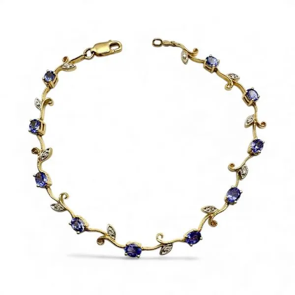 Estate 14 Karat Yellow Gold Diamond And Tanzanite Fashion Bracelet Forever Young Fine Jewelers St. George, UT
