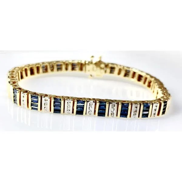 Estate 14 Karat Yellow Gold Sapphire And Diamond Bracelet Forever Young Fine Jewelers St. George, UT