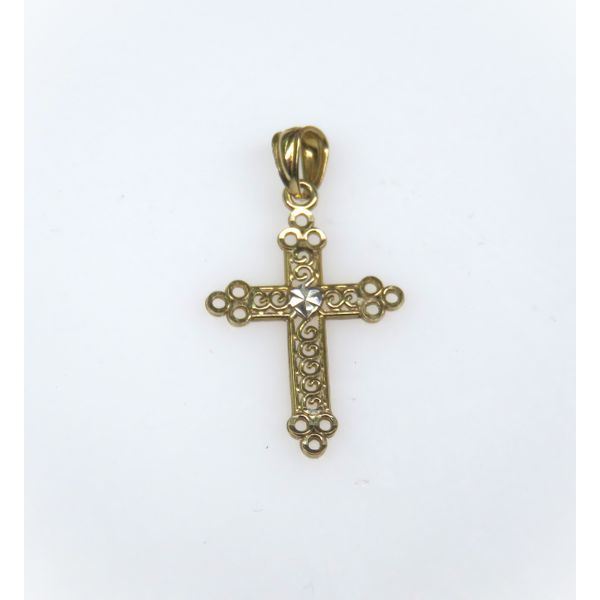 10 Karat Yellow and White Gold Estate  Filigree Cross Forever Young Fine Jewelers St. George, UT