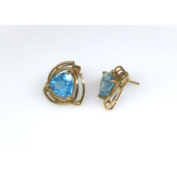 14 Karat Yellow Gold Estate Blue Topaz Fashion Earrings Forever Young Fine Jewelers St. George, UT