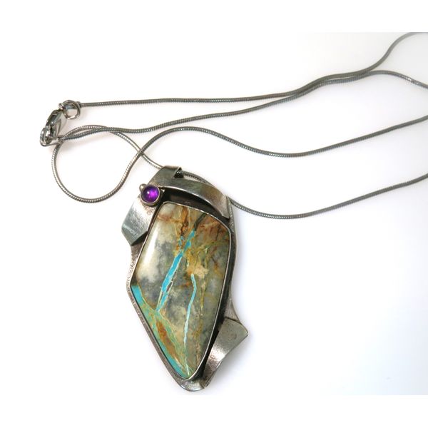 Sterling Silver Estate Boulder Turquoise FAshion Pendant Forever Young Fine Jewelers St. George, UT