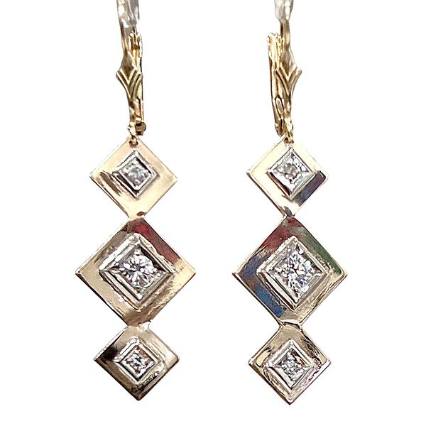 14 Karat Yellow Gold Estate Dngle Diamond Fashion Earrings Forever Young Fine Jewelers St. George, UT